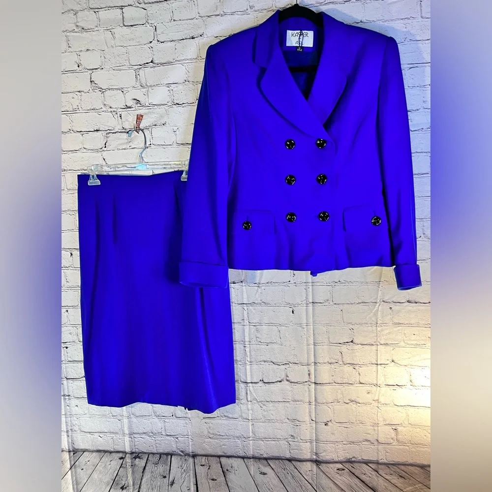 KASPER. ladies royal blue 2 piece skirt and jacket suit. Size 12. - Picture 10 of 10
